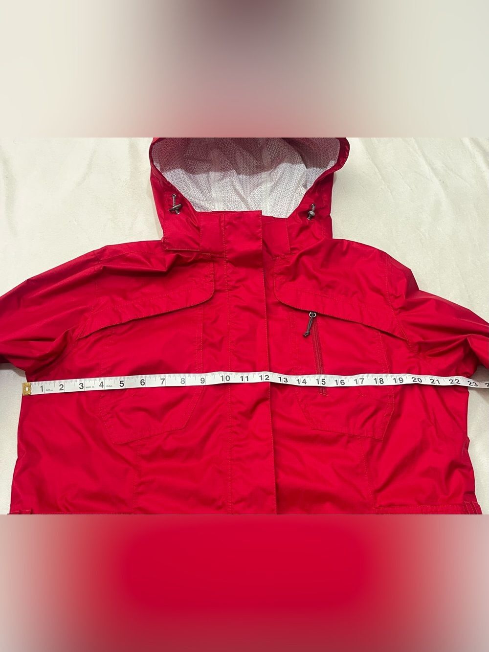 Eddie Bauer WeatherEdge Plus Vibrant Red Hooded Waterproof Rain Jacket Womens XL - Picture 6 of 16